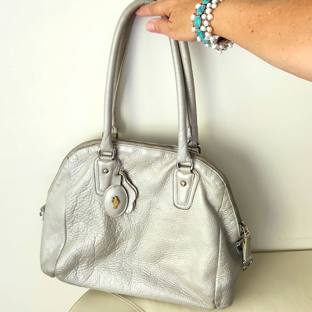ROOTS Vintage Silver leather Shoulder bag